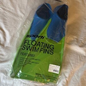 Sporti Essential Floating Fins Blue and Green Swim Fins M5-6/W6-7